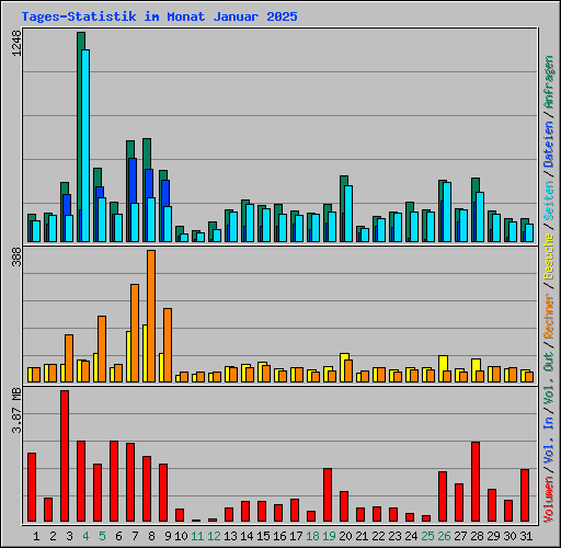 Tages-Statistik im Monat Januar 2025